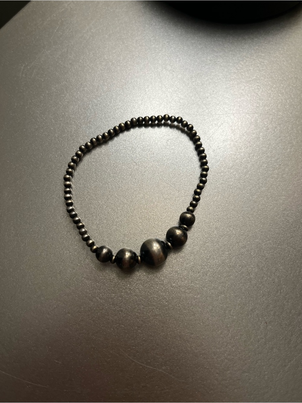Sterling Silver Beaded Stretch Bracelet - Southwestern Style